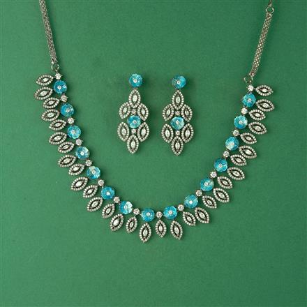 Cubic Zirconia Classic Necklace Set With Black Plating