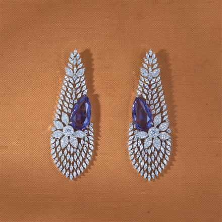 Cz Classic Earring With Rhodium Plating Plating