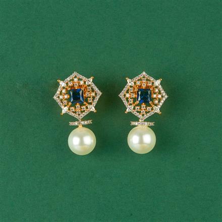 Cz Classic Earring With 2 Tone Plating