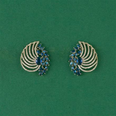 Cz Classic Earring With Rhodium Plating