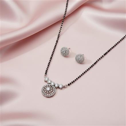 Cz Classic Mangalsutra With 2 Tone Rhodium Plating