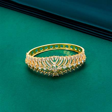 Cz Classic Kada With 2 Tone Rhodium Plating