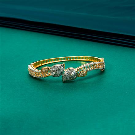 Cz Delicate Kada With 2 Tone Rhodium Plating