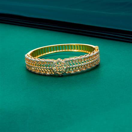 Cz Classic Kada With 2 Tone Rhodium Plating