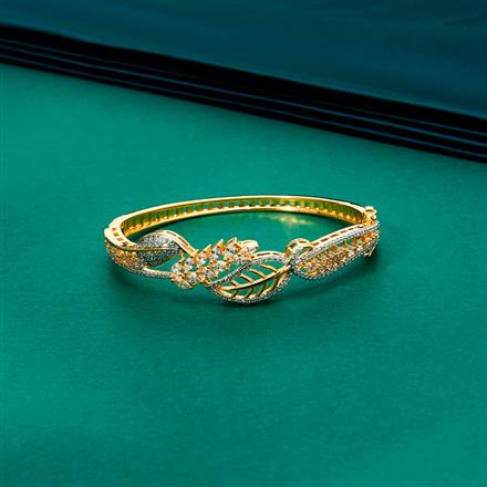 Cz Delicate Kada With 2 Tone Rhodium Plating