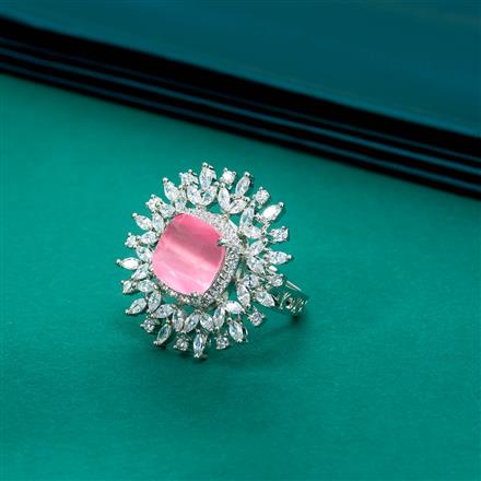 Cz Adjustable Ring With Rhodium Plating