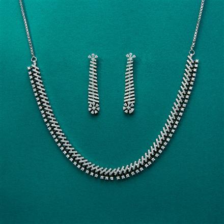 Cz Delicate Necklace With 2 Tone Plating