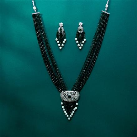 Cz Classic Pendant Set With Rhodium Plating