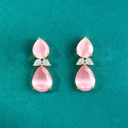 Cz Delicate Earring With Gold Plating