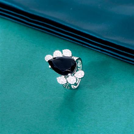 Cz Adjustable Ring With Rhodium Plating