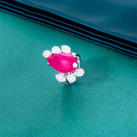Cz Adjustable Ring With Rhodium Plating