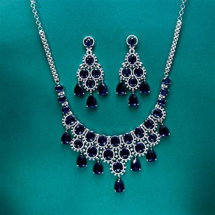 Cz Classic Necklace With Rhodium Plating