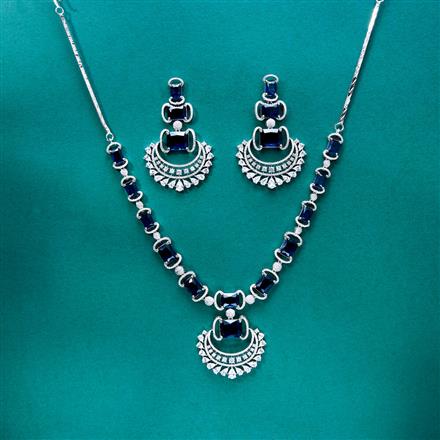 Cz Classic Necklace With Rhodium Plating