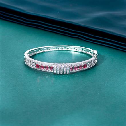 Cz Delicate Kada With Rhodium Plating