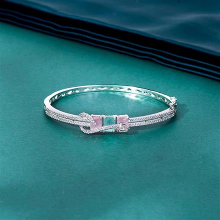 Cz Delicate Kada With Rhodium Plating