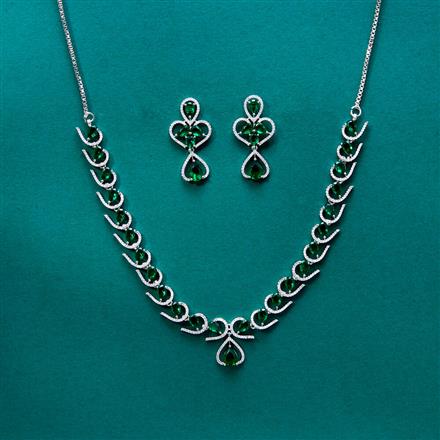 Cz Delicate Necklace With Rhodium Plating