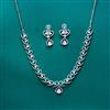 Cz Delicate Necklace With Rhodium Plating