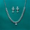 Cz Delicate Necklace With Rhodium Plating