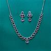 Cz Delicate Necklace With Rhodium Plating