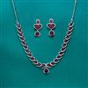 Cz Delicate Necklace With Rhodium Plating