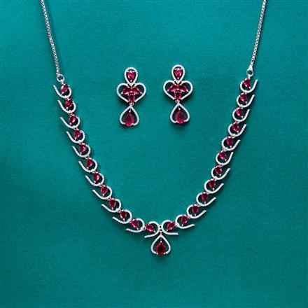 Cz Delicate Necklace With Rhodium Plating