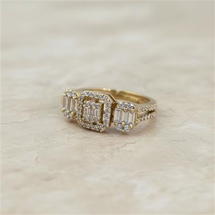 Cz Adjustable Ring With Black 2 Tone Rhodium Plating