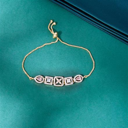 Cz Adjustable Bracelet With 2 Tone Plating