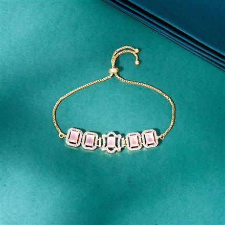 Cz Adjustable Bracelet With 2 Tone Plating