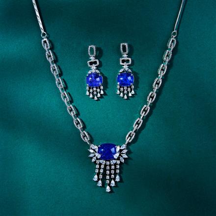 Cz Classic Necklace With Rhodium Plating