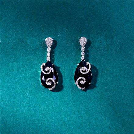 Cz Classic Earring With Rhodium Plating