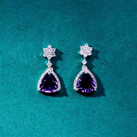 Cz Short Earring With Gold Plating