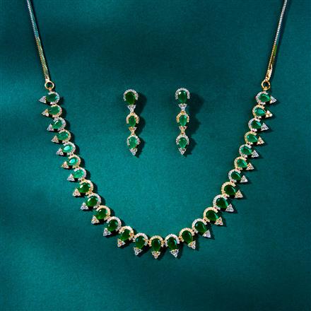 Cz Delicate Necklace With 2 Tone Plating