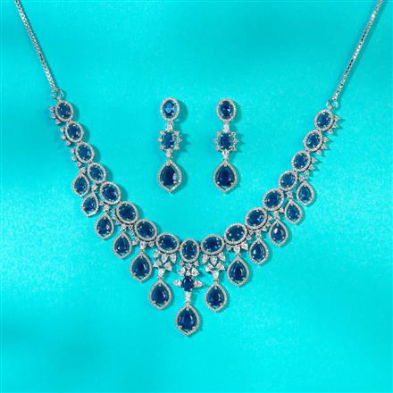 Cz Delicate Necklace With Rhodium Plating