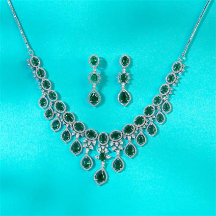 Cz Delicate Necklace With Rhodium Plating