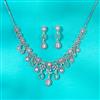Cz Delicate Necklace With Rhodium Plating