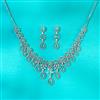 Cz Delicate Necklace With Rhodium Plating