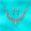 Cz Delicate Necklace With Rhodium Plating