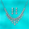 Cz Delicate Necklace With Rhodium Plating