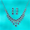 Cz Delicate Necklace With Rhodium Plating