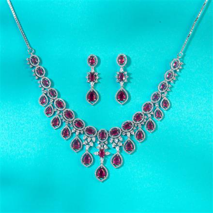 Cz Delicate Necklace With Rhodium Plating