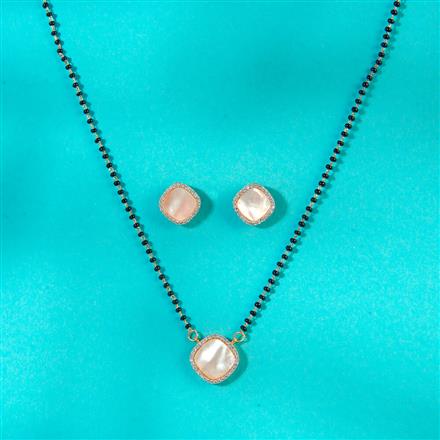 Cz Delicate Mangalsutra With 2 Tone Rhodium Plating