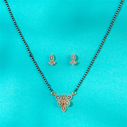 Cz Classic Mangalsutra With 2 Tone Rhodium Plating