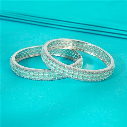 Cz Classic Bangles With Rhodium Plating