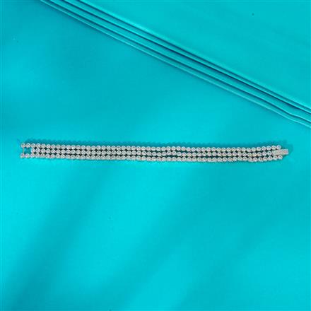 Cz Classic Bracelet With 2 Tone Rhodium Plating