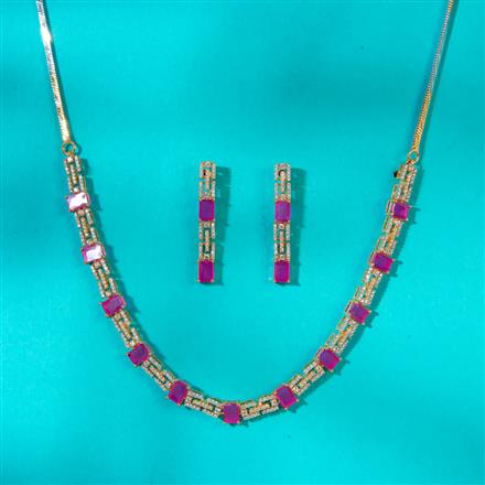 Cz Classic Necklace With 2 Tone Plating