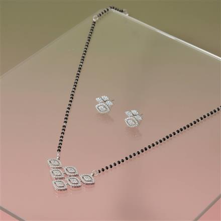 Cz Classic Mangalsutra With 2 Tone Rhodium Plating