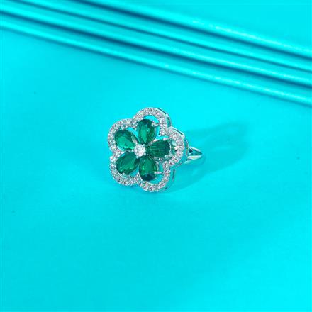 Cz Adjustable Ring With Rhodium Plating