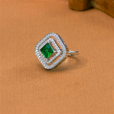 Cz Adjustable Ring With Rhodium Plating Plating