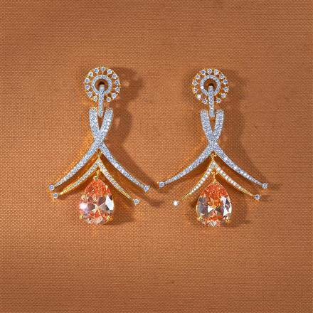 Cz Classic Earring With 2 Tone Plating