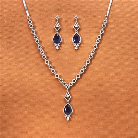 Cz Delicate Necklace With Rhodium Plating